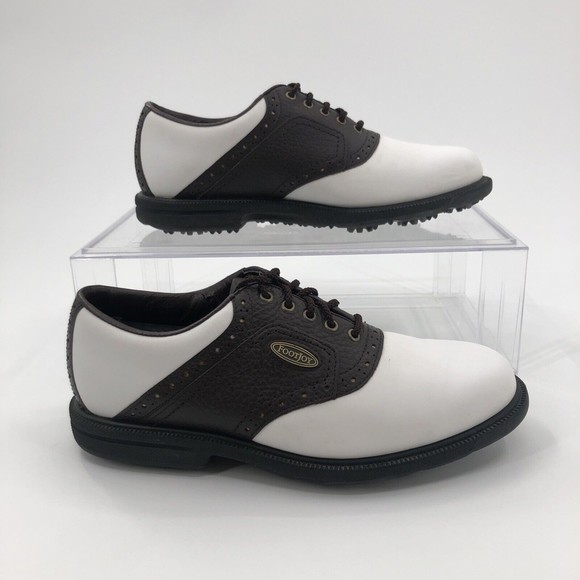 Footjoy Extra Comfort Mens Golf Shoes 7 M White Brown Saddle 57703 Soft Spikes main image 6